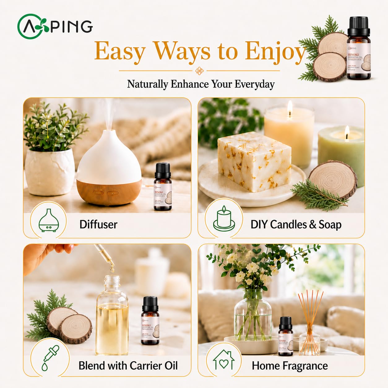 Amazon.com: Hinoki Essential Oil - 100% Pure Organic Natural Plant
